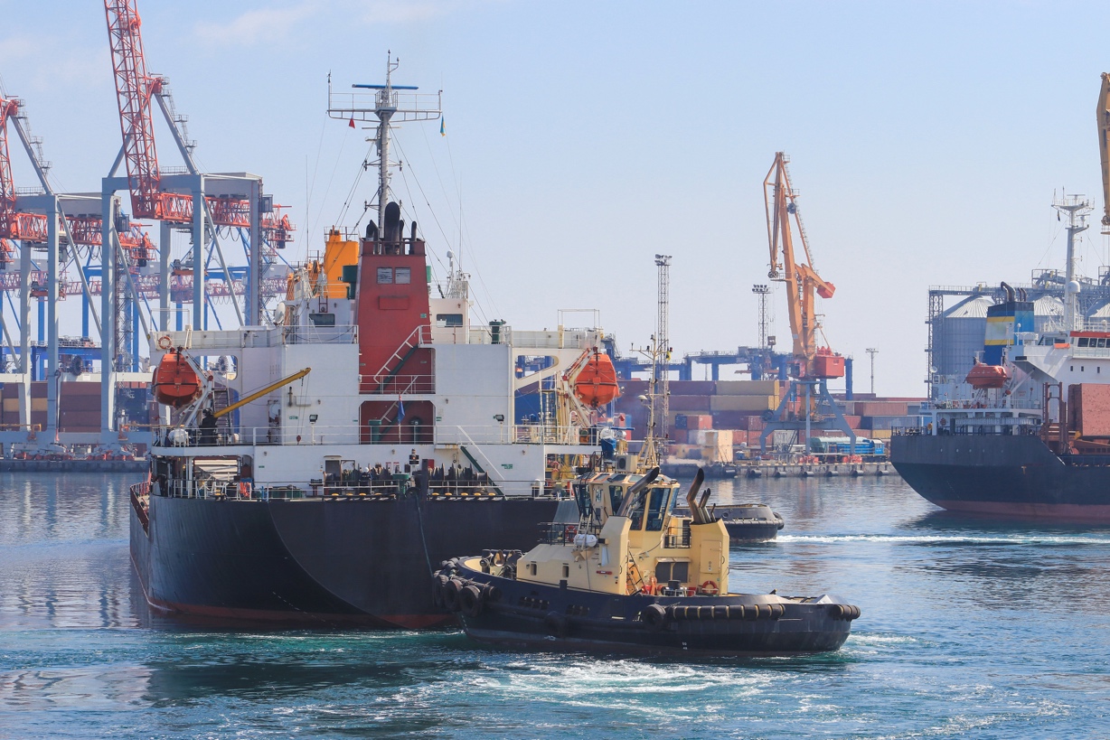 Tug and vessel operating within a port